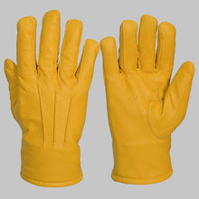 Load image into Gallery viewer, Yellow Leather Glove with Faux Fur Lining