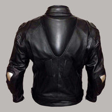 Load image into Gallery viewer, Premium Black Leather Motorcycle Jacket with Removable Armor