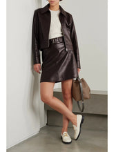 Load image into Gallery viewer, Black Lambskin Leather Biker Moto Jacket for Women