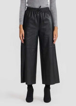 Load image into Gallery viewer, Black Lambskin Leather Wide Leg Pants for Women