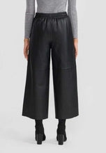 Load image into Gallery viewer, Black Lambskin Leather Wide Leg Pants for Women