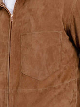 Load image into Gallery viewer, Brown Suede Cafe Racer Leather Jacket for Men
