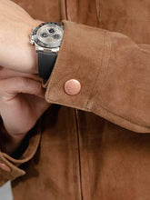 Load image into Gallery viewer, Brown Suede Cafe Racer Leather Jacket for Men