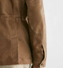 Load image into Gallery viewer, Brown Suede Field Leather Jacket for Men
