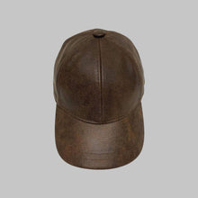 Load image into Gallery viewer, Men Brown Leather Baseball Cap