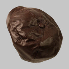 Load image into Gallery viewer, Men Classic Brown Real Leather Newsboy Cap