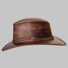 Load image into Gallery viewer, Men Classic Chestnut Real Leather Outback Hat