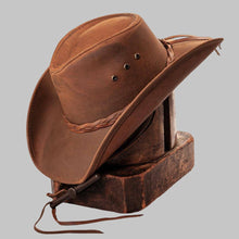 Load image into Gallery viewer, Men Classic Copper Brown Real Leather Cowboy Hat