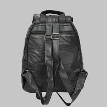 Load image into Gallery viewer, Men Genuine Black Leather Flap Backpack