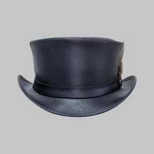 Load image into Gallery viewer, Men Premium Black Leather Top Hat