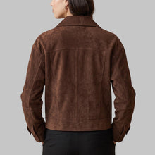 Load image into Gallery viewer, Women Chocolate Brown Suede Leather Jacket