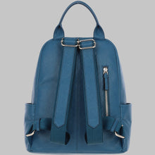 Load image into Gallery viewer, Women Stylish Blue Leather Backpack