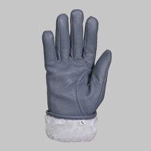 Load image into Gallery viewer, Grey Leather Glove with Faux Fur Lining