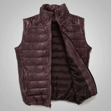 Load image into Gallery viewer, Dark Brown Downs Men’s Leather Puffer Vest