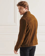 Load image into Gallery viewer, Dark Brown Suede Leather Jacket for Men