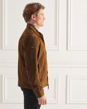 Load image into Gallery viewer, Dark Brown Suede Leather Jacket for Men