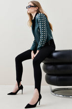 Load image into Gallery viewer, Green Studded Quilted Leather Jacket for Women