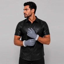 Load image into Gallery viewer, Grey Leather Glove with Faux Fur Lining