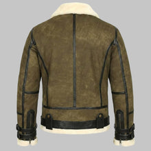 Load image into Gallery viewer, Men Distressed Green RAF Aviator B3 Bomber Jacket