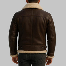 Load image into Gallery viewer, Men Stylish Dark Brown B3 Shearling Aviator Jacket