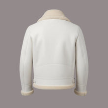 Load image into Gallery viewer, Men White RAF B3 Sheepskin Aviator Jacket