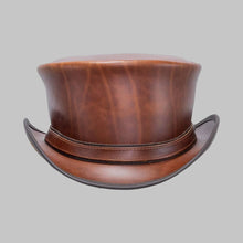 Load image into Gallery viewer, Men Classic Tan Brown Real Leather Top Hat