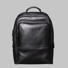 Load image into Gallery viewer, Men Full Grain Black Leather Stylish Laptop Travel Backpack