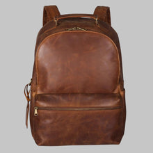 Load image into Gallery viewer, Men Saddle Brown Leather Backpack Vintage Rucksack