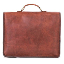 Load image into Gallery viewer, Men’s Brown Leather Messenger Laptop Satchel Briefcase Bag