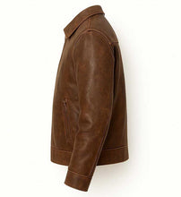Load image into Gallery viewer, Men’s Handmade Brown Vintage Leather Jacket