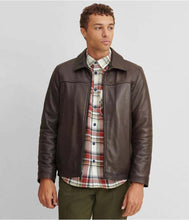 Load image into Gallery viewer, Men's Dark Brown Sheepskin Leather Jacket - Glory Store UK