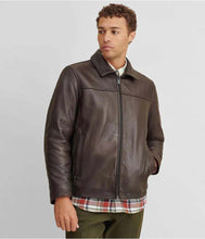 Load image into Gallery viewer, Men's Dark Brown Sheepskin Leather Jacket - Glory Store UK