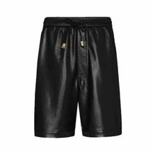 Load image into Gallery viewer, New Black Men Lambskin Leather Shorts