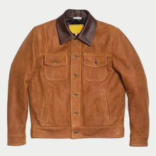 Load image into Gallery viewer, New Mens Brown Native American Western Suede Leather Jacket