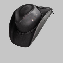 Load image into Gallery viewer, Men Classic Black Real Leather Cowboy Hat