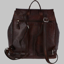 Load image into Gallery viewer, Women Vintage Dark Brown Leather Backpack