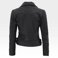 Load image into Gallery viewer, Nikki Roumel Black Leather Biker Jacket