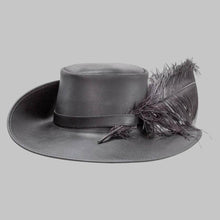 Load image into Gallery viewer, Men Black Renaissance Fair Leather Hat