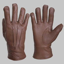 Load image into Gallery viewer, Brown Leather Glove with Faux Fur Lining