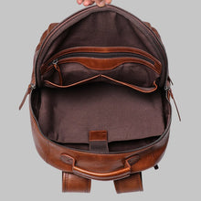 Load image into Gallery viewer, Men Brown Handmade Leather Laptop Travel Backpack