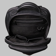 Load image into Gallery viewer, Men Full Grain Black Leather Stylish Laptop Travel Backpack