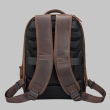 Load image into Gallery viewer, Men Vintage Dark Brown Multi Pocket Leather Backpack