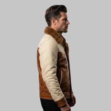 Load image into Gallery viewer, Men's Two Tone Western Leather Jacket with Fur Collar
