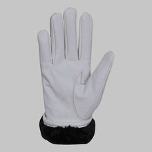 Load image into Gallery viewer, White Leather Glove with Faux Fur Lining