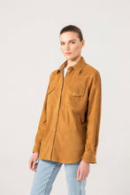 Load image into Gallery viewer, Women's Camel Suede Shirt Jacket