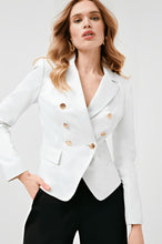 Load image into Gallery viewer, White Leather Blazer with Golden Button
