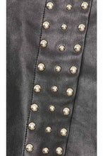 Load image into Gallery viewer, Women Black Leather Studded Mini Skort