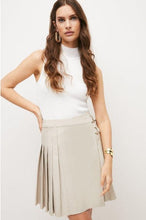 Load image into Gallery viewer, Women Off White Leather Buckle Kilt Skirt