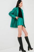 Load image into Gallery viewer, Women Sea Green Leather Blazer