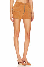 Load image into Gallery viewer, Women Sugar Tan Suede Leather Shorts